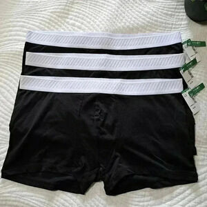 NWT Set of  3 Men's Boxer Briefs XL Le31 by Simons Black with White Waistband